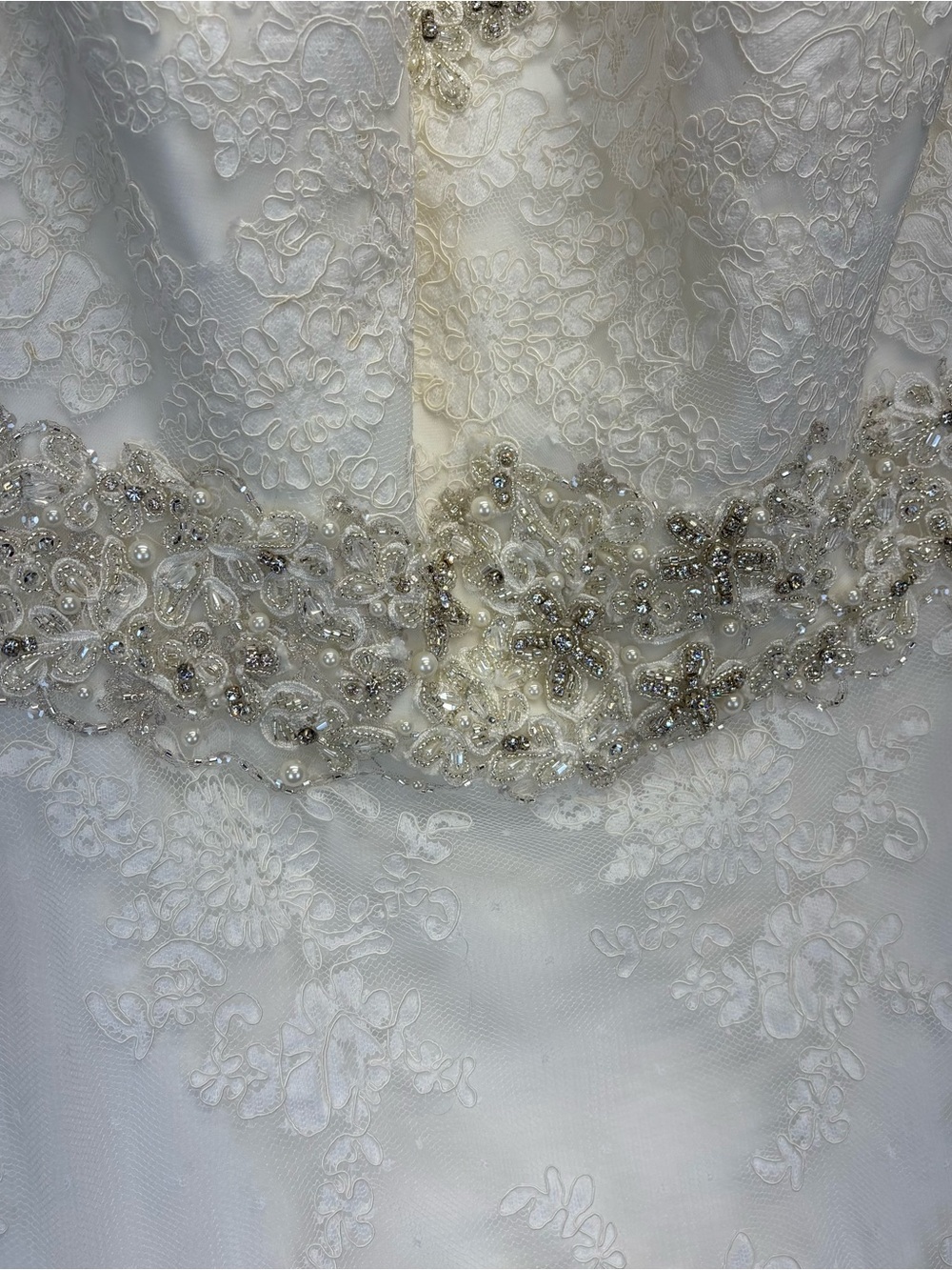 NWT Mori Lee Model 1913 A-Line Wedding Dress Sz 20- Ivory Silver Beading Lace - Picture 7 of 16